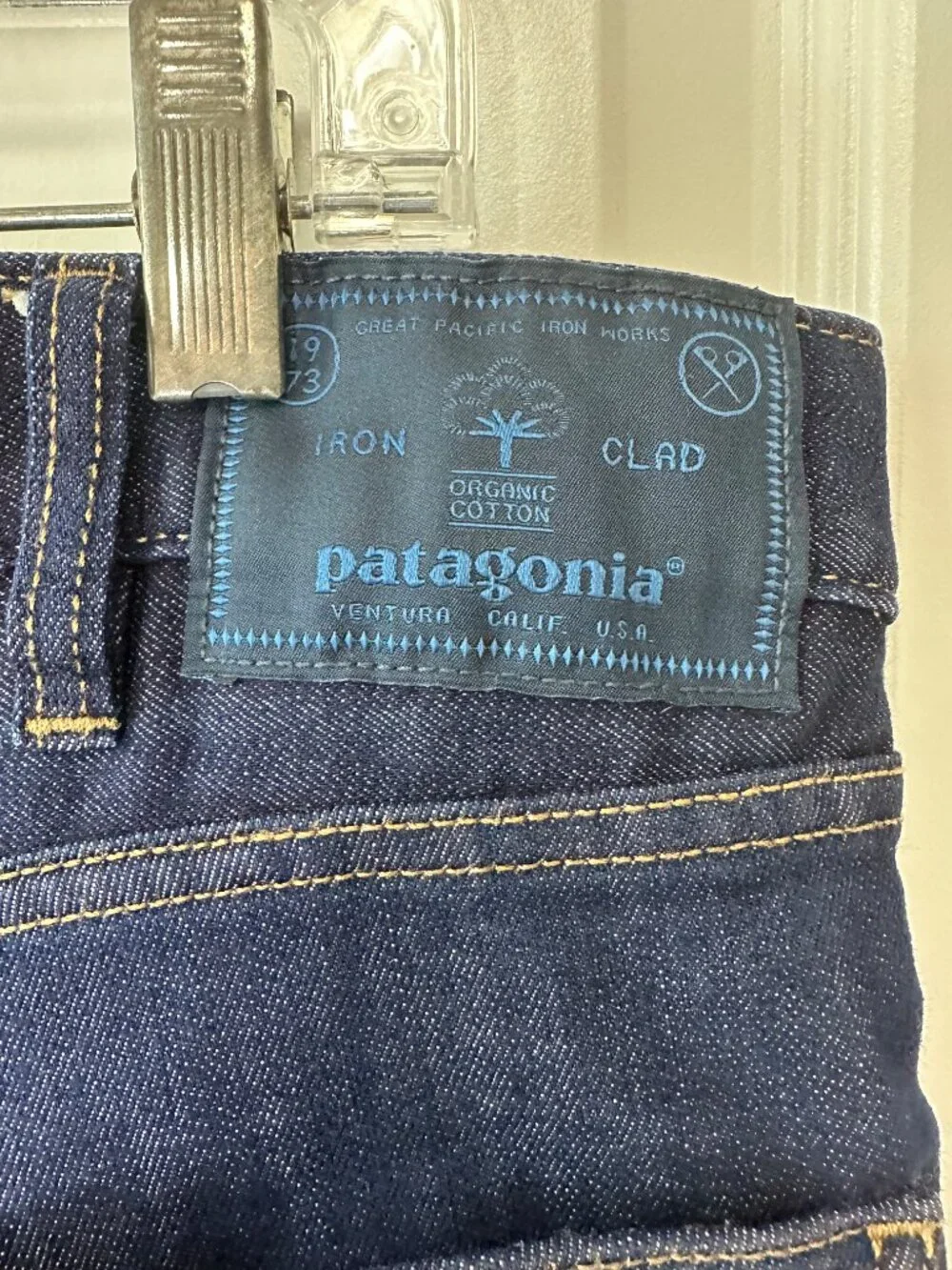 Patagonia Iron Clad Organic Cotton Jeans | Men's 34x32 Dark Wash